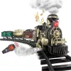 LEAN TOYS Tren eléctrico Classic RC con luz, sonido y humo, vía de 206 cm, 24 piezas
