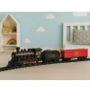 LEAN TOYS Set de tren eléctrico con locomotora, vagones y vías, luces y sonidos