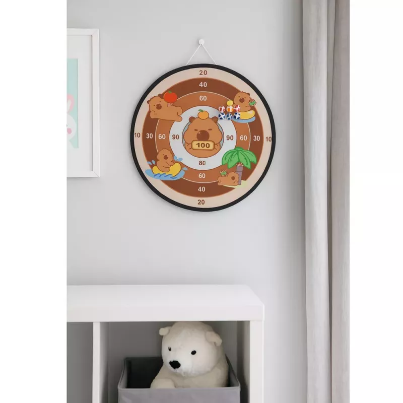 LEAN TOYS Dardos Capybara juego de habilidad con pelotas de velcro y pistolas de juguete 73,5 cm
