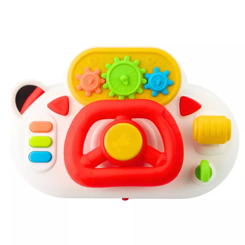 LEAN TOYS Simulador de conducción para niños pequeños – volante interactivo con luz y sonido