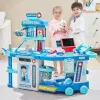 LEAN TOYS Set de médico y hospital en maletín 2 en 1 con luz y sonido, accesorios