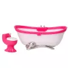 LEAN TOYS Set de baño para muñecas: bañera, inodoro, lavabo con espejo