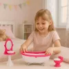 LEAN TOYS Set de baño para muñecas: bañera, inodoro, lavabo con espejo