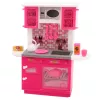 LEAN TOYS Set de cocina para muñecas con frigorífico, cocina y accesorios, rosa