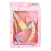 LEAN TOYS Set de diadema de unicornio con trenza y lazo pastel