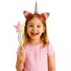 LEAN TOYS Set de diadema con cuerno y orejas de unicornio