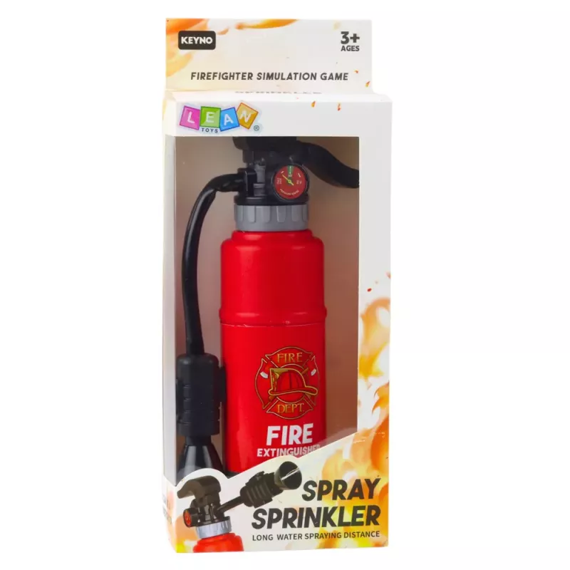 LEAN TOYS Extintor de juguete para pequeños bomberos con función de rociado de agua