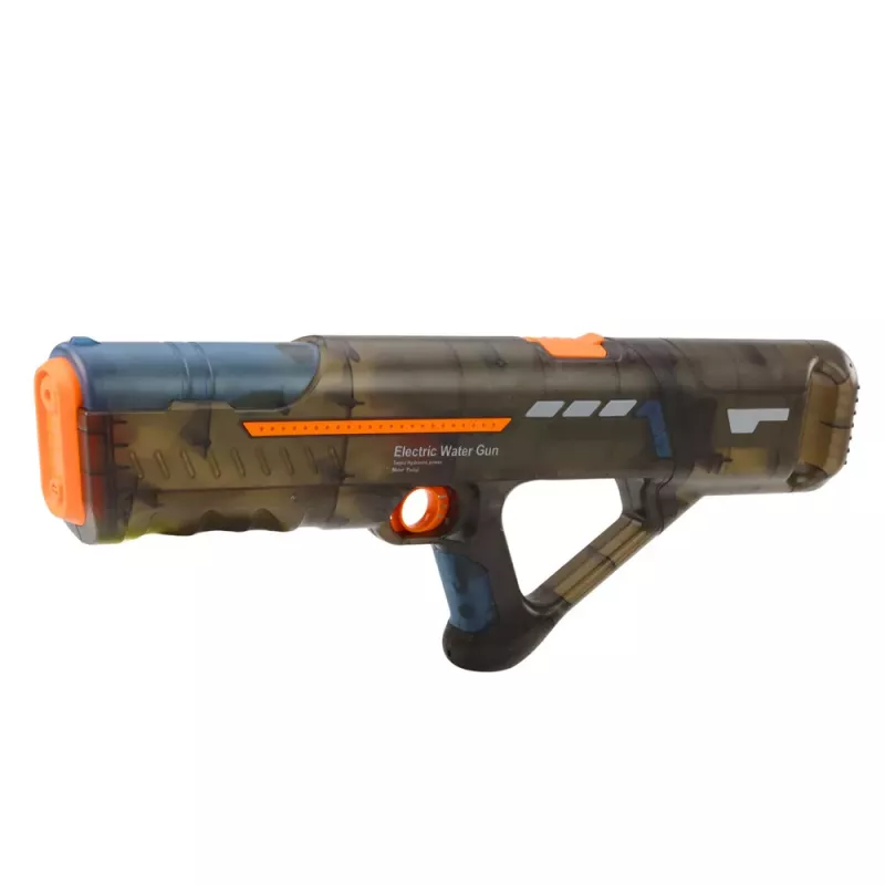 LEAN TOYS Pistola de agua eléctrica tipo rifle recargable transparente negra 55 cm