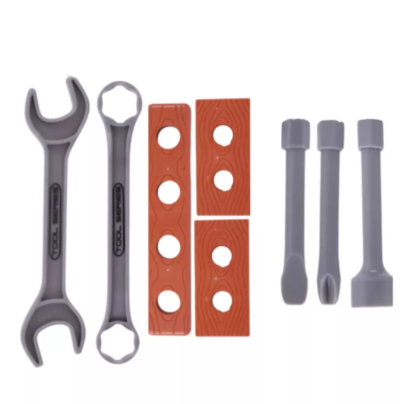 LEAN TOYS Banco de trabajo Little Handyman con taladro y accesorios de herramientas 18 piezas