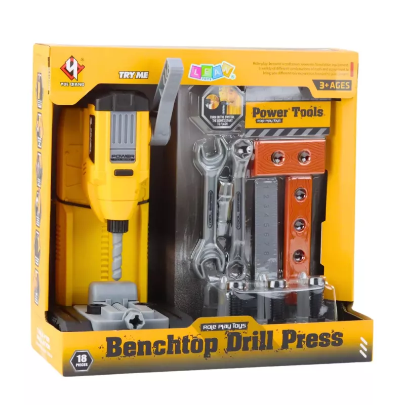 LEAN TOYS Banco de trabajo Little Handyman con taladro y accesorios de herramientas 18 piezas