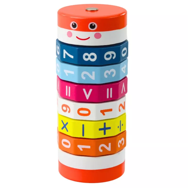 LEAN TOYS Rodillo matemático de aprendizaje para niños Nuka puzzle de contar - azul