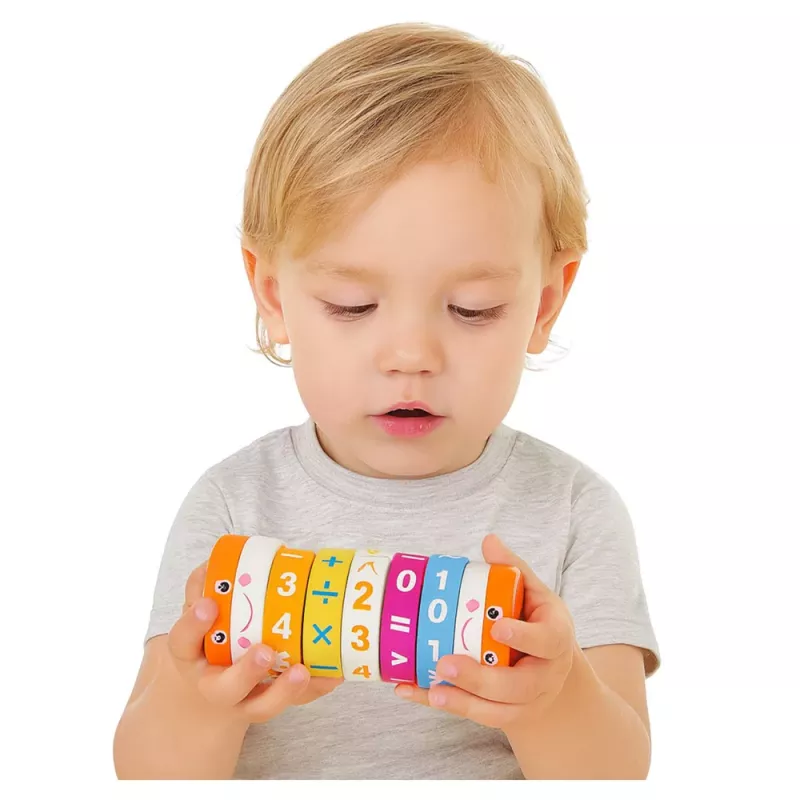 LEAN TOYS Rodillo matemático de aprendizaje para niños Nuka puzzle de contar - azul