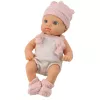 LEAN TOYS Muñeca bebé, conjunto rosa, gorro, babero, 18 cm