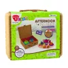 LEAN TOYS Set de té en cesta tazas platos dulces 23 piezas