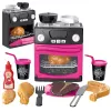 LEAN TOYS Cocina de juguete con horno, comida, luz, sonidos, rosa