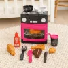 LEAN TOYS Cocina de juguete con horno, comida, luz, sonidos, rosa
