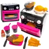 LEAN TOYS Cocina de juguete con horno, comida, luz, sonidos, rosa