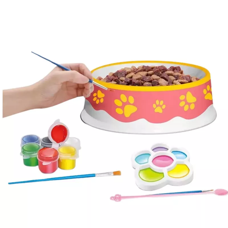 LEAN TOYS Set creativo cuenco para pintar pinturas pincel DIY 6 piezas