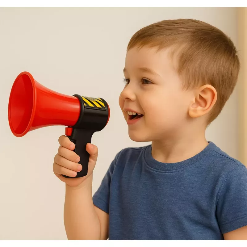 LEAN TOYS Megáfono de bombero interactivo para niños con efectos de sonido