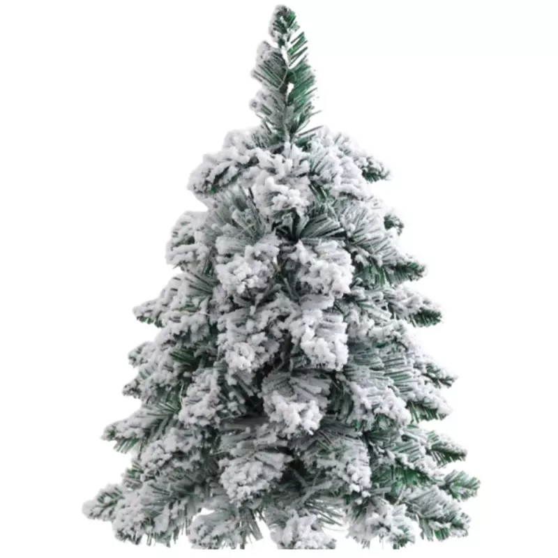LEAN Árbol de Navidad artificial decorativo sobre tronco con nieve 60 x 16 cm