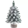 LEAN Árbol de Navidad artificial decorativo sobre tronco con nieve 60 x 16 cm