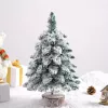 LEAN Árbol de Navidad artificial decorativo sobre tronco con nieve 60 x 16 cm