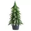 LEAN Árbol de Navidad artificial decorativo en maceta, plata, 22x10cm