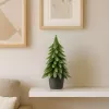 LEAN Árbol de Navidad artificial decorativo en maceta, plata, 22x10cm