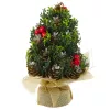 LEAN Piña de árbol de Navidad decorativa artificial con bayas rojas decoración 17x10cm