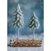 LEAN Composición de árbol de Navidad decoración sobre tronco cubierto de nieve 34 x 28 cm