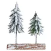 LEAN Composición de árbol de Navidad decoración sobre tronco cubierto de nieve 34 x 28 cm