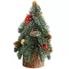 LEAN Árbol de Navidad decorativo sobre tronco con bayas rojas 26 x 12 cm