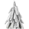LEAN Árbol de Navidad artificial decorativo sobre tronco con nieve 30 x 10 cm