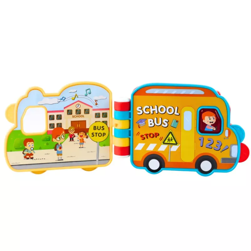 LEAN TOYS Libro de aprendizaje interactivo vehículos luces sonidos elementos móviles
