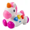 LEAN TOYS Juguete interactivo para niños pequeños unicornio sobre ruedas luz y sonido