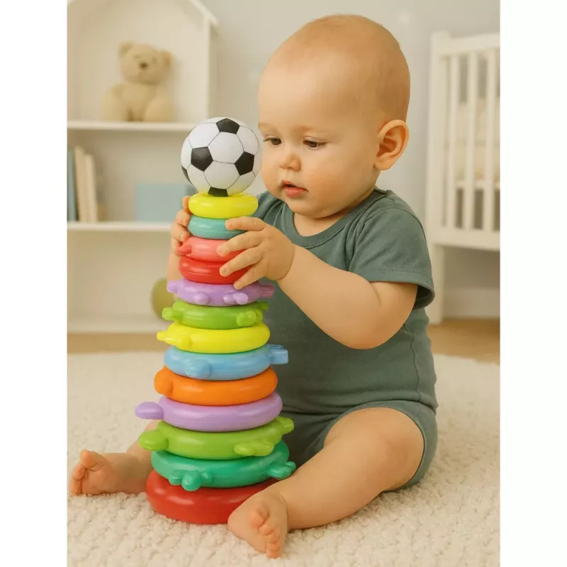 LEAN TOYS Puzzle piramidal educativo con pegatinas 13 niveles multicolor