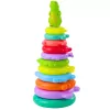 LEAN TOYS Puzzle piramidal de aprendizaje figuras de dinosaurios pegatinas 12 niveles