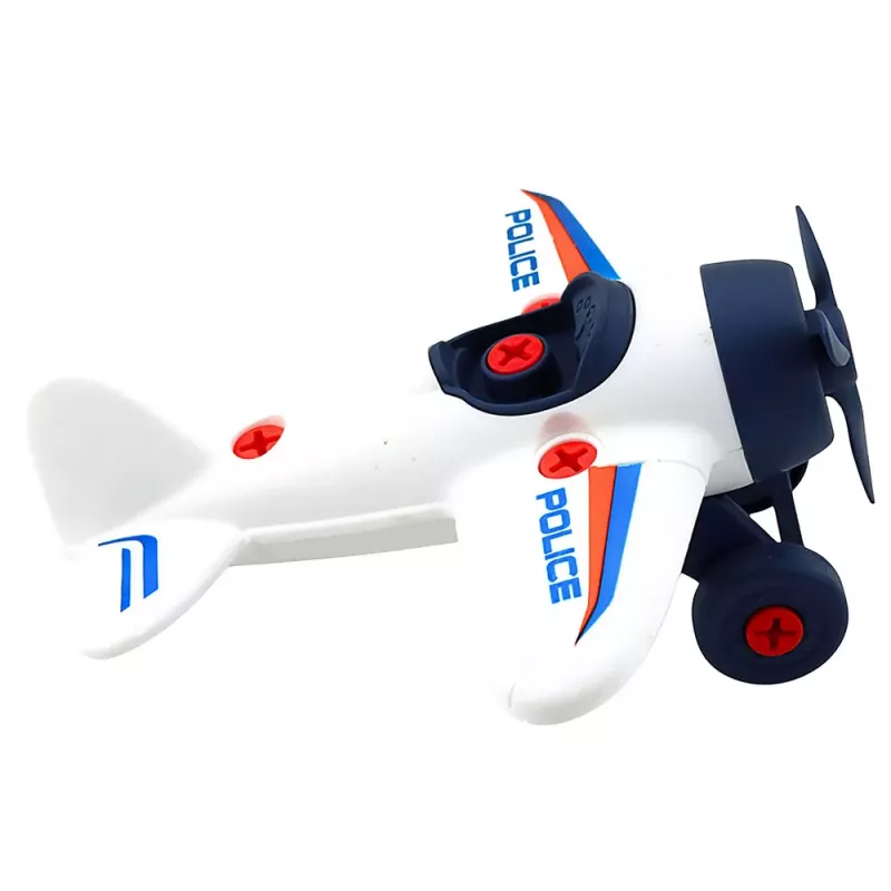 LEAN TOYS Set creativo DIY: avión con destornillador, policía con destornillador