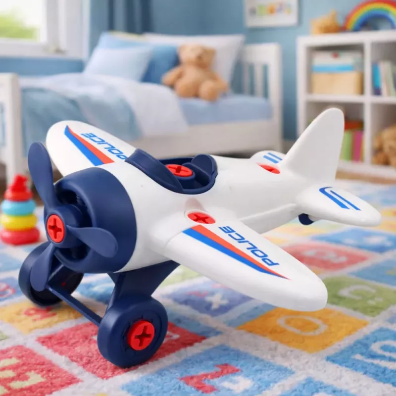 LEAN TOYS Set creativo DIY: avión con destornillador, policía con destornillador