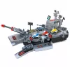 LEAN TOYS Set militar portaaviones base militar aviones de combate vehículos luz sonido