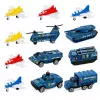 LEAN TOYS Set militar portaaviones base militar aviones de combate vehículos luz sonido