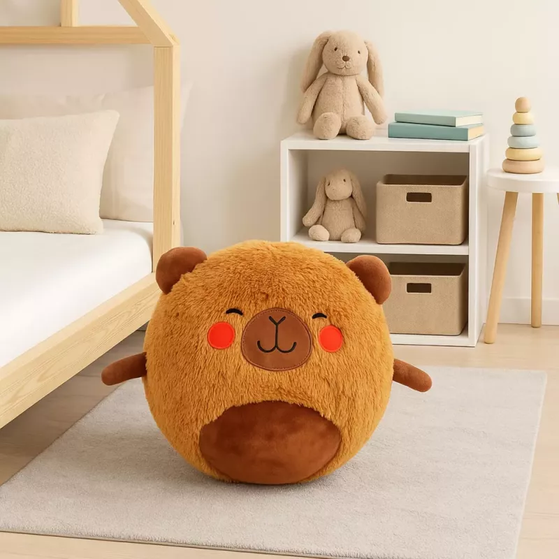 LEAN TOYS Pelota saltarina capibara de peluche creciente marrón bomba 50 cm