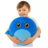 LEAN TOYS Pelota saltarina tiburón azul de peluche creciente bomba 50 cm