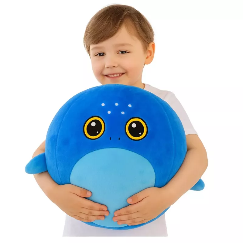 LEAN TOYS Pelota saltarina tiburón azul de peluche creciente bomba 50 cm