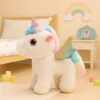 LEAN TOYS Unicornio de peluche interactivo se mueve sonidos blanco 21 cm