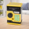 LEAN TOYS Caja fuerte electrónica cajero automático con luz y sonido, código PIN, dorado