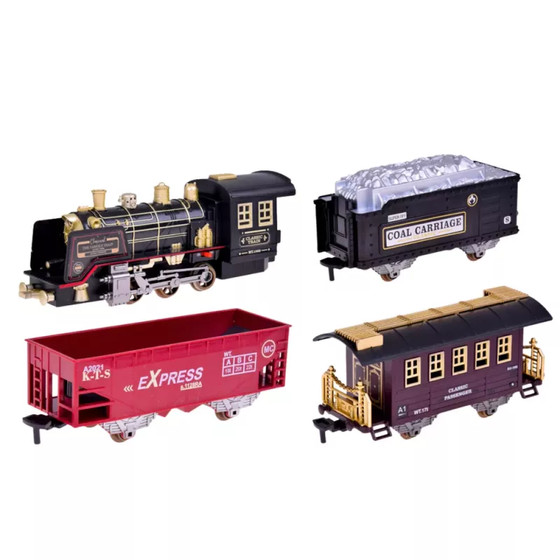 LEAN TOYS Locomotora teledirigida RC luces sonidos humo 22 piezas
