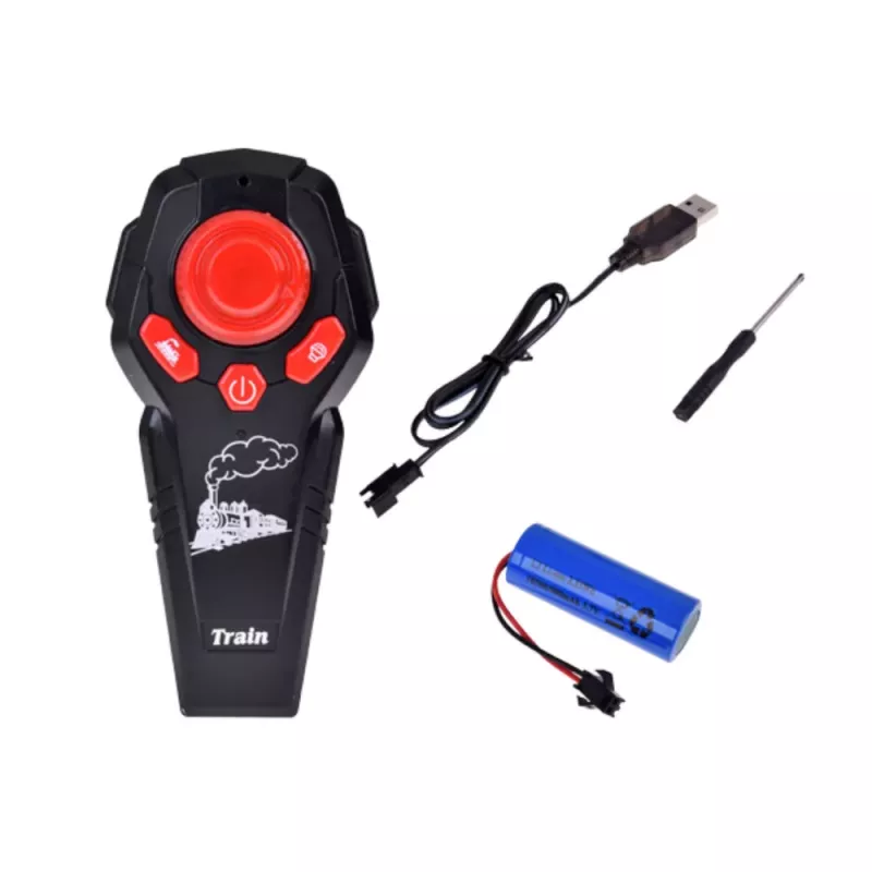 LEAN TOYS Locomotora teledirigida RC luces sonidos humo 22 piezas
