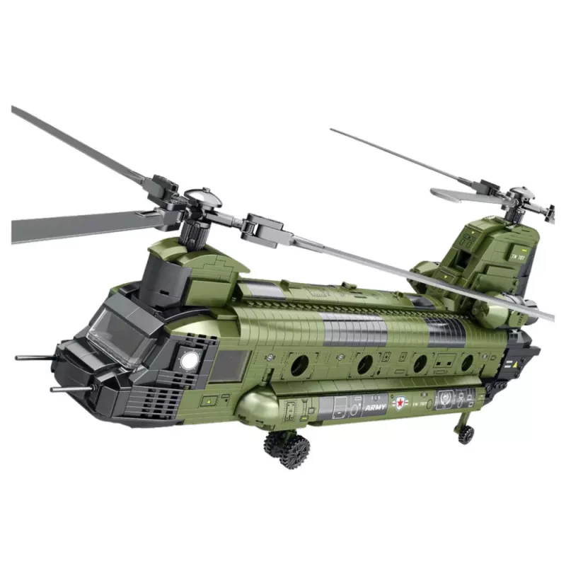 LEAN TOYS Set de bloques de construcción helicóptero militar CH-47 Chinook 1451 piezas
