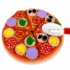 LEAN TOYS Set de pizza de madera para cortar con rueda de velcro y tabla de cortar